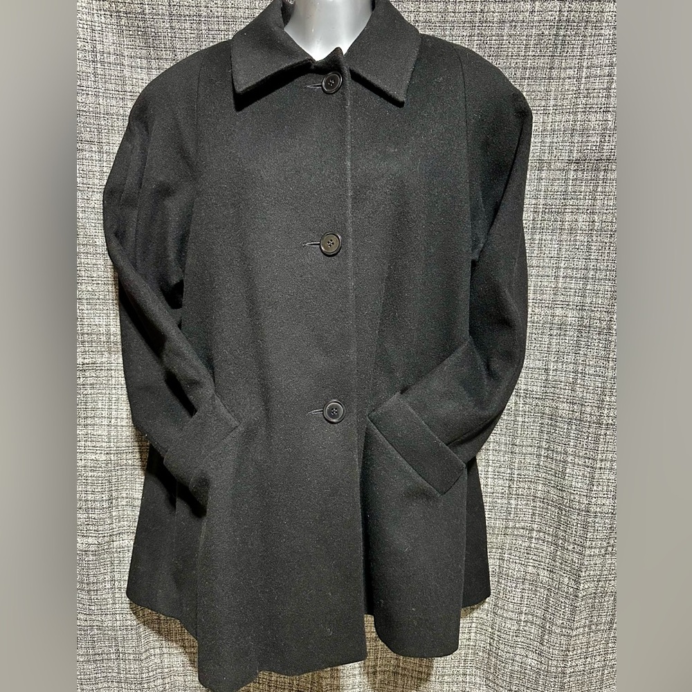 Vintage Classic Black Women's Wool Coat, Jones New York